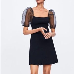 Zara Mini with Sheer Bubble Sleeve